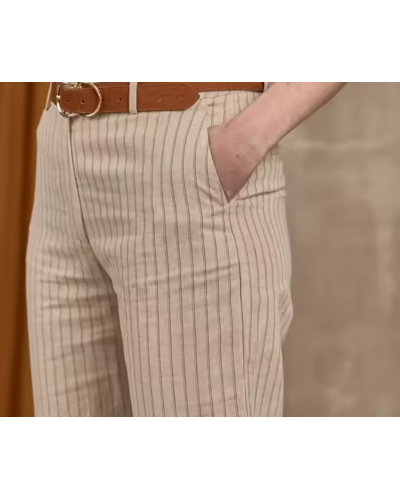 Pantalon jambe large Raye mise au green
